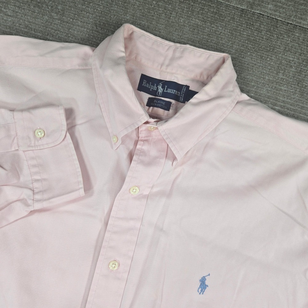 Ralph Lauren Mens XL Pink Blaire Cotton Long Sleeve Button Down Shirt